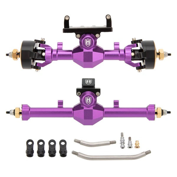 MEUS Racing SCX24 Metal Isokinetic Front and Rear Axles with 3-Section CVDs for 1/24 SCX24 Deadbolt C10 JLU Gladiator Bronco